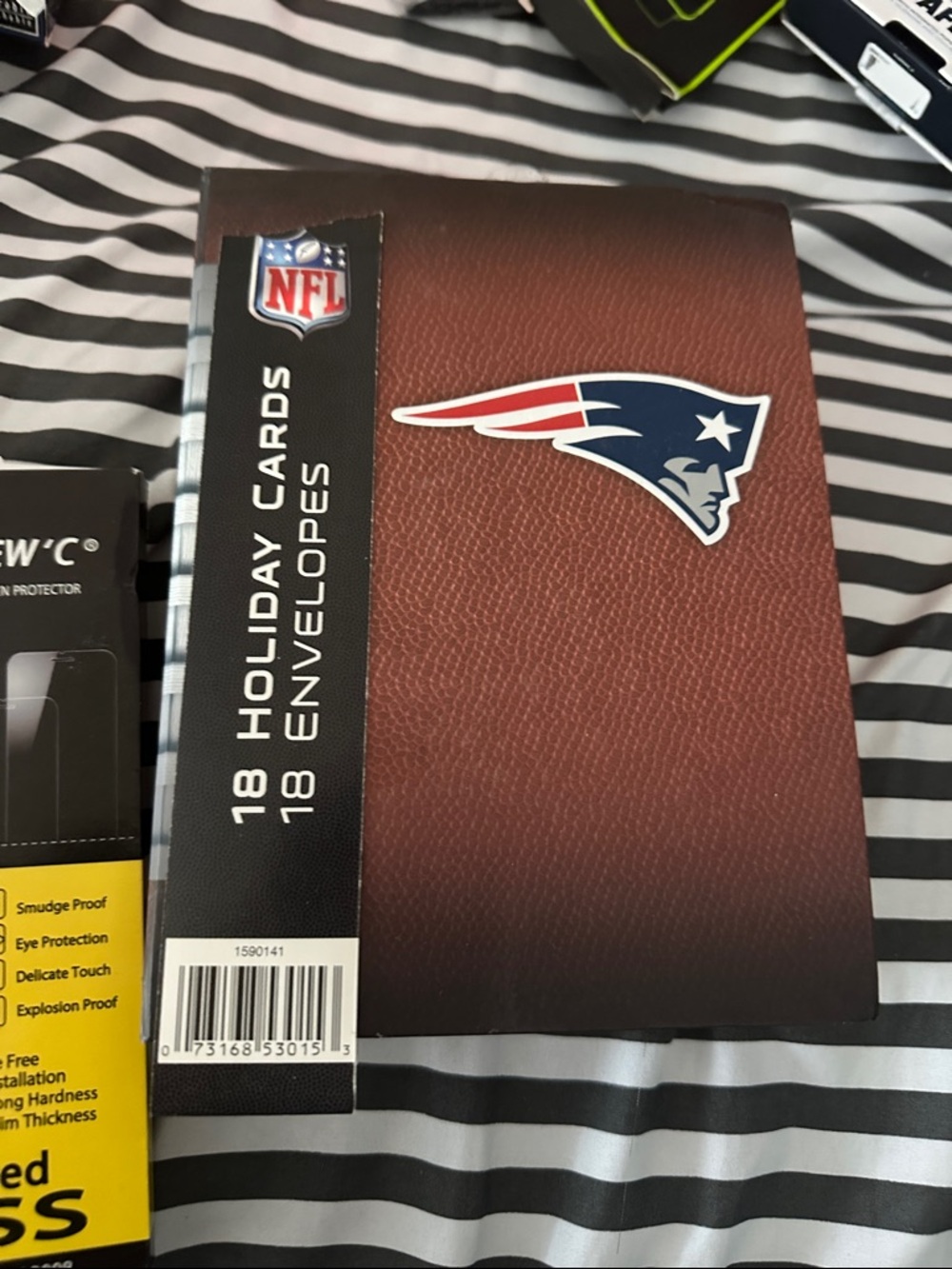 NFL New England Patriots Brown and Navy Holiday Card Set